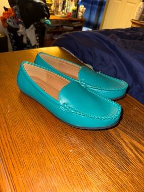 comfortview Teal Slip-On Loafers